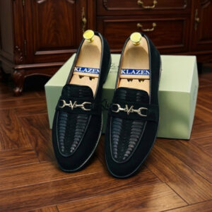 Premium Suede Black V buckle