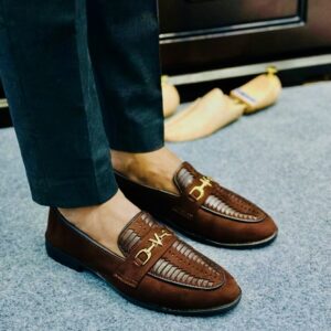V Cart Suede Chocolate Loafer