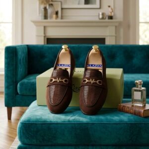 V Cart Suede Chocolate Loafer