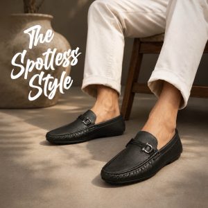 Black arsalan Silver Buckle Loafer